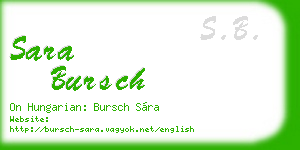sara bursch business card